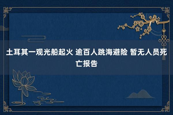 土耳其一观光船起火 逾百人跳海避险 暂无人员死亡报告