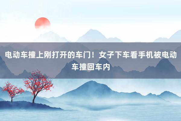 电动车撞上刚打开的车门！女子下车看手机被电动车撞回车内