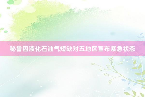 秘鲁因液化石油气短缺对五地区宣布紧急状态