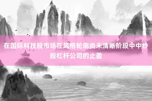 在国际科技股市场在风格轮廓尚未清晰阶段中中炒股杠杆公司的止盈