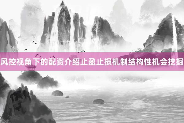 风控视角下的配资介绍止盈止损机制结构性机会挖掘