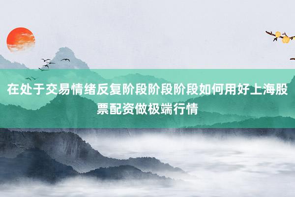 在处于交易情绪反复阶段阶段阶段如何用好上海股票配资做极端行情