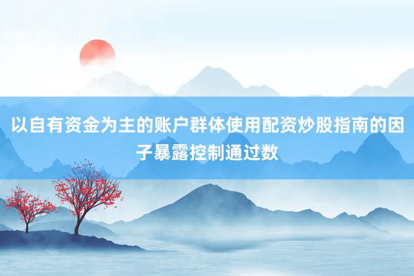 以自有资金为主的账户群体使用配资炒股指南的因子暴露控制通过数