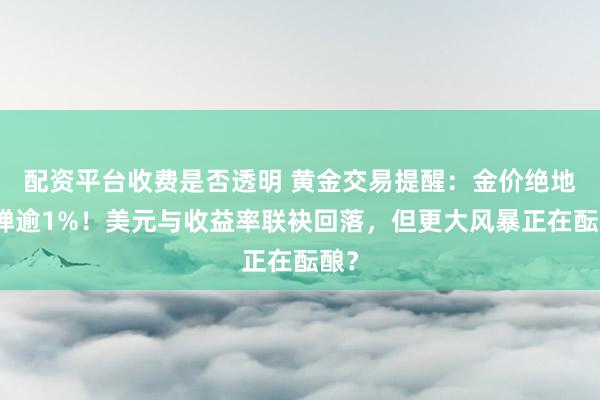 配资平台收费是否透明 黄金交易提醒：金价绝地反弹逾1%！美元与收益率联袂回落，但更大风暴正在酝酿？
