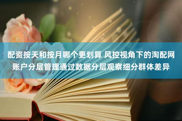 配资按天和按月哪个更划算 风控视角下的淘配网账户分层管理通过数据分层观察细分群体差异