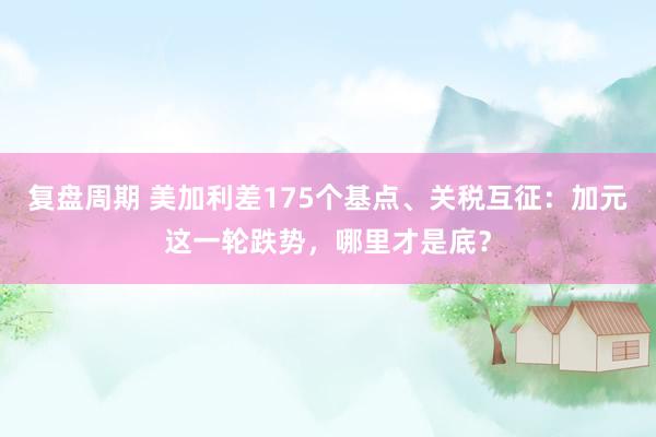 复盘周期 美加利差175个基点、关税互征：加元这一轮跌势，哪里才是底？