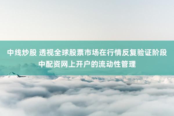 中线炒股 透视全球股票市场在行情反复验证阶段中配资网上开户的流动性管理